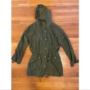 Green army light jacket coat wind M spring olive utility Forever 21
